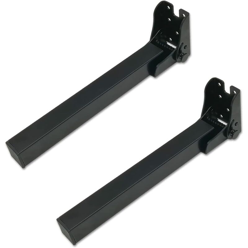 Pieds de table pliables, hauteur : 40 cm, design : métal noir, carrés : 2,5 x 2,5 cm, pour camping-cars, caravanes, restaurants, lits, canapés, lot