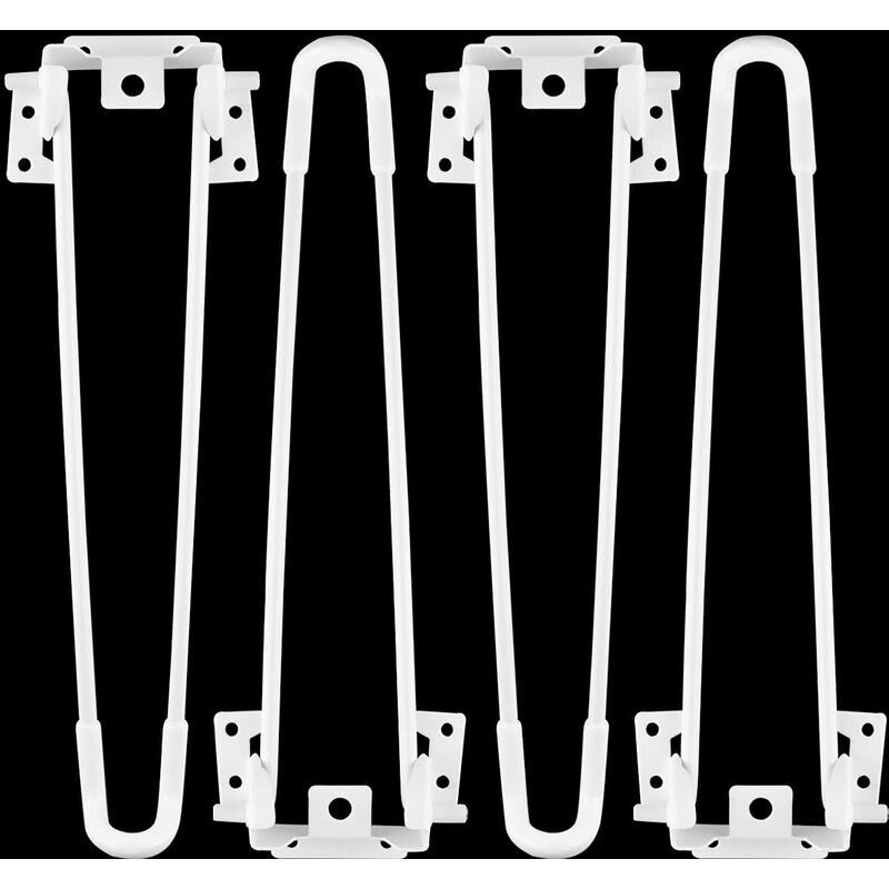 Pieds de Table pliants 4 pcs Pieds de Table pliants en épingle à Cheveux 32CM Hauteur Blanc Heavy Duty Facile à Installer Pied de Table Basse Pliant
