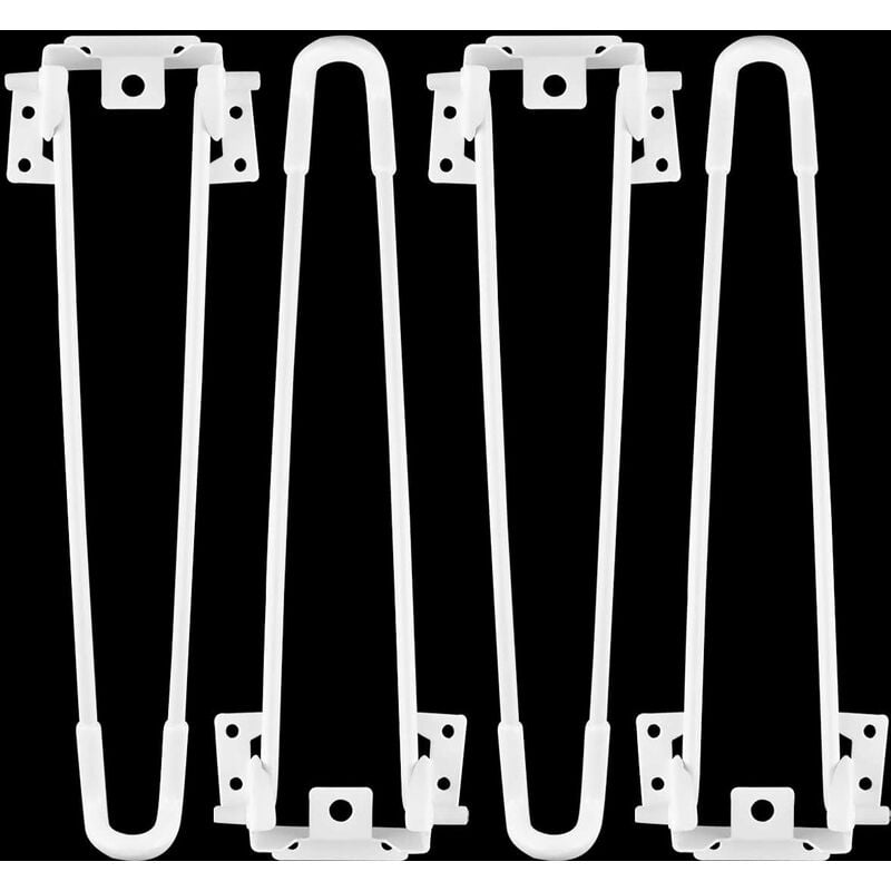 Pieds de Table pliants 4 pcs Pieds de Table pliants en épingle à Cheveux 32CM Hauteur Blanc Heavy Duty Facile à Installer Pied de Table Basse Pliant