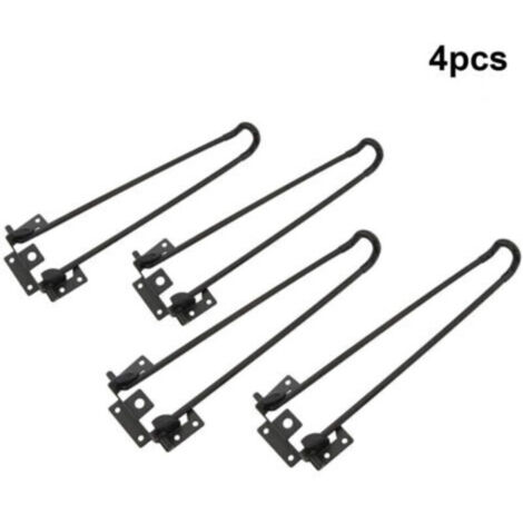 Pieds de table pliants en métal noir lourd – Lot de 4, hauteur 51 cm, design « épingle à cheveux », pour banc ou bureau DIY