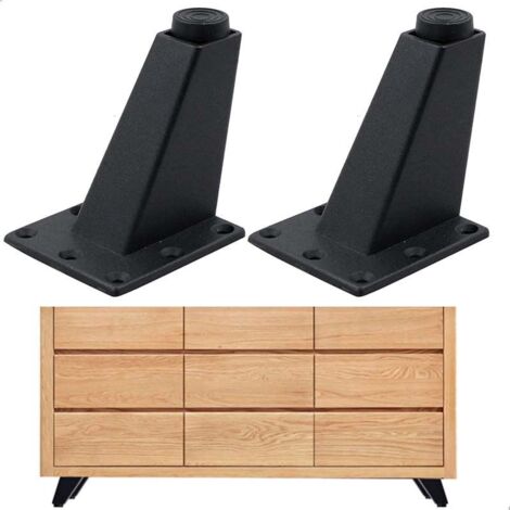 Pieds De Table Réglables En Aluminium Pour Meuble TV Canapé Armoire 4 Pièces 8x7x6,3 cm