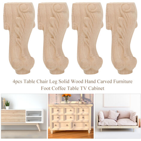Pieds de table sculptés en bois massif pour meuble de salon, hôtel et restaurant