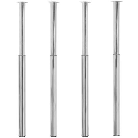 VGEBY Pied de table télescopique 2 pcs Noir 710 mm - 1100 mm - 7894202784102 - Maison