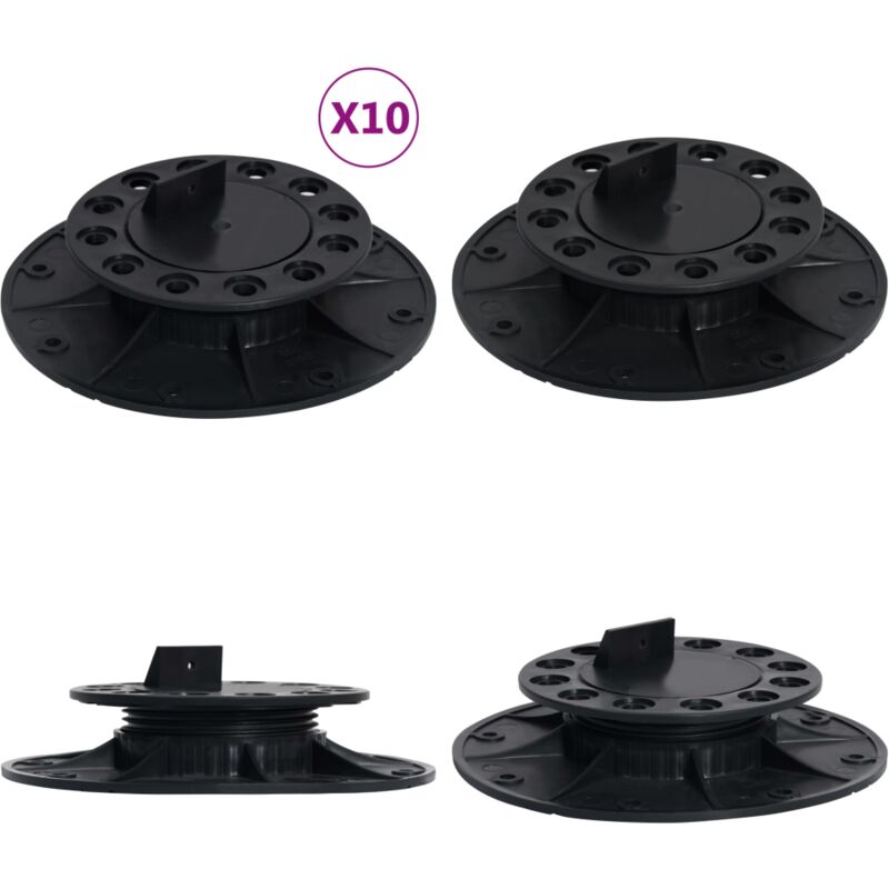 Pieds de terrasse réglables 10 pcs 25-40 mm - Piédestal De Terrasse - Pieds De Terrasse - Support Terrasse - Niveau Terrasse - Terrasse Ajustable