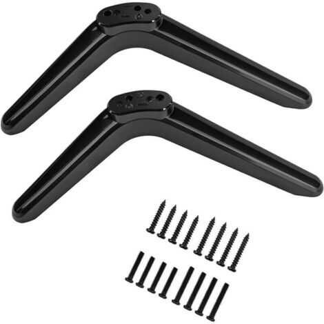 Pieds de TV Universel. Support TV Pied pour Téléviseurs à Écran Plat. Compatible avec la Plupart des téléviseurs de 32 à 55 Pouces sans Perçage. Espacement des Trous de Montage de 17 à 20 mm