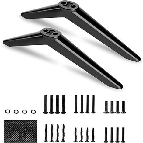 Pieds de TV Universel,Support TV Pied pour Téléviseurs à Écran Plat,Compatible avec la Plupart des téléviseurs de 28 à 65 Pouces sans Perçage,Espacement des Trous de Montage de 17à20mm avec kit de vis
