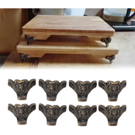 Pieds décoratifs bronze zinc pour coffrets bijoux et petites vitrines 8 pièces - Support de protection esthétique pour armoire