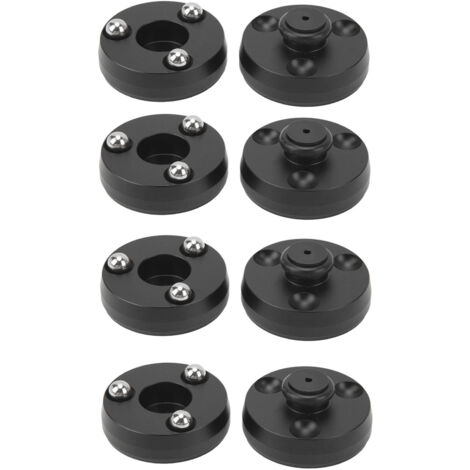 Pieds d'isolation anti-vibration pour enceintes HiFi, 39x24mm en aluminium avec billes - Amortisseurs pour subwoofer, ampli CD DVD (IF4023B Noir)