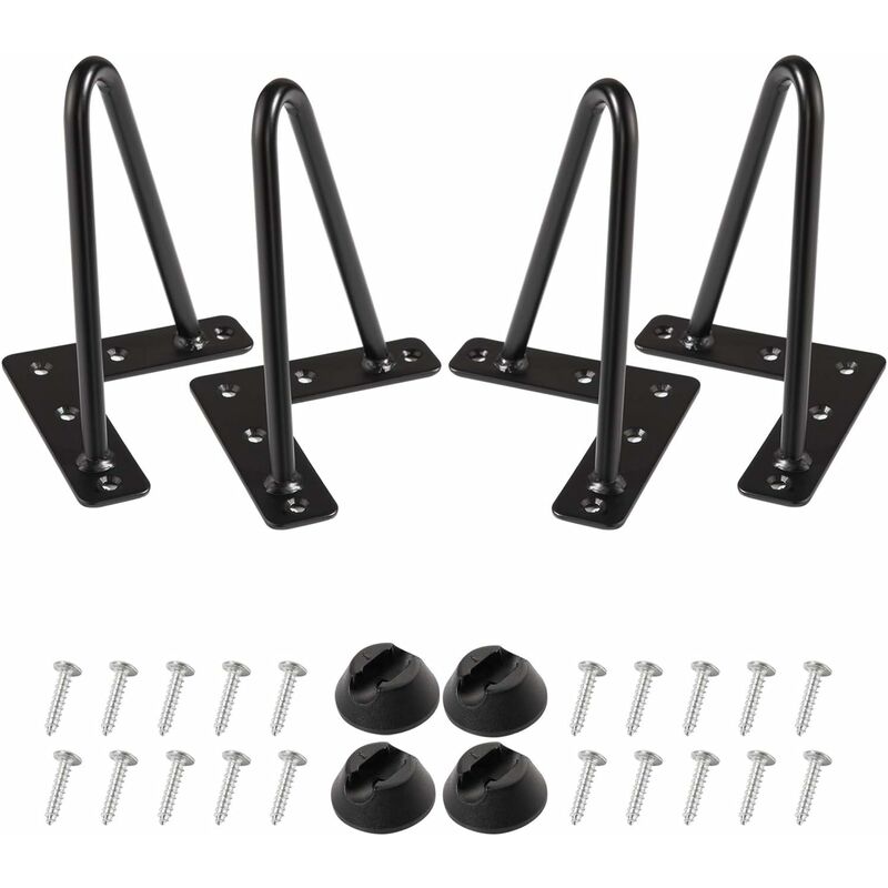 Pieds en épingle à cheveux 15cm ensemble de 4, diy meubles de table en métal jambes idéales pour la Table à manger, bureau,siècle style moderne