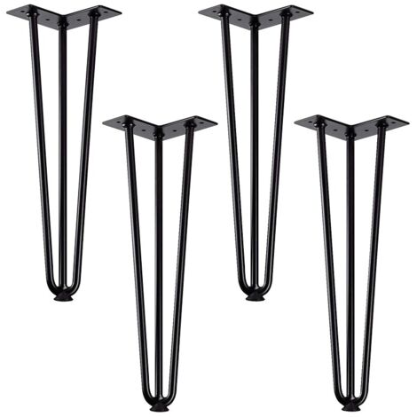 Pieds en épingle pour table et console - en acier massif - finition noir - hauteur 406 mm - SYNERCIA