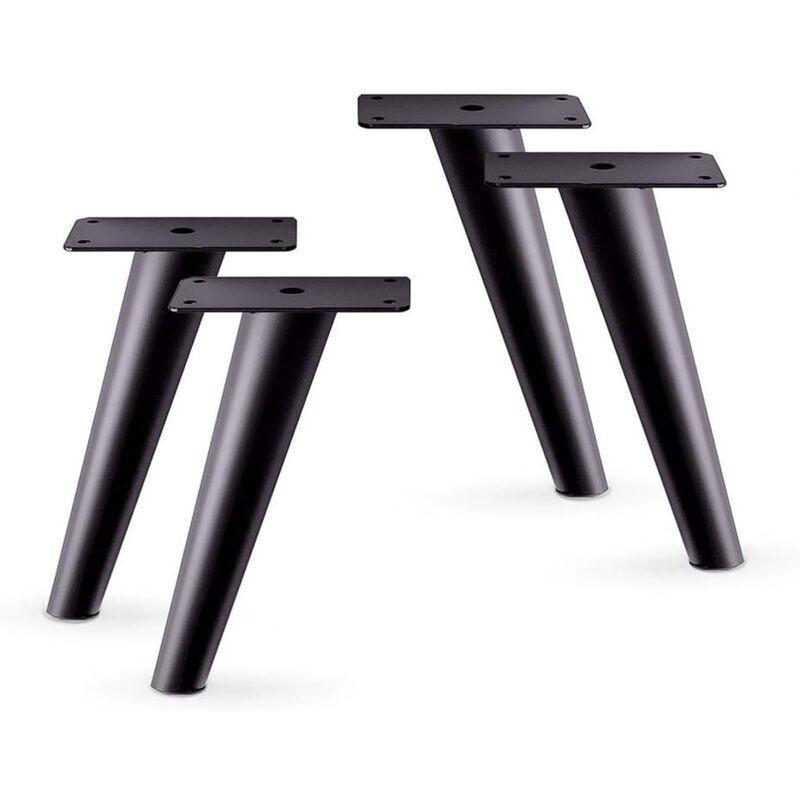 Pieds en métal pour meubles inclinables de 6-3/4 'H - Ensemble de 4 neufs (noir)