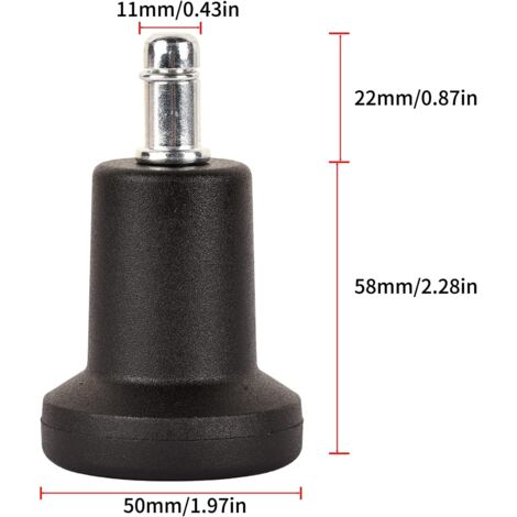 Pieds fixes (5 pièces) pour chaise de bureau, chaise d'ordinateur pivotante, antidérapante, sûre et stable