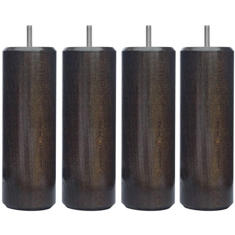 Jeu de pieds Cylindre Cylindre H20cm D7cm wengue filetage 8mm