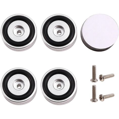 pieds isolants pour platine vinyle HiFi, supports d'enceintes argentés --