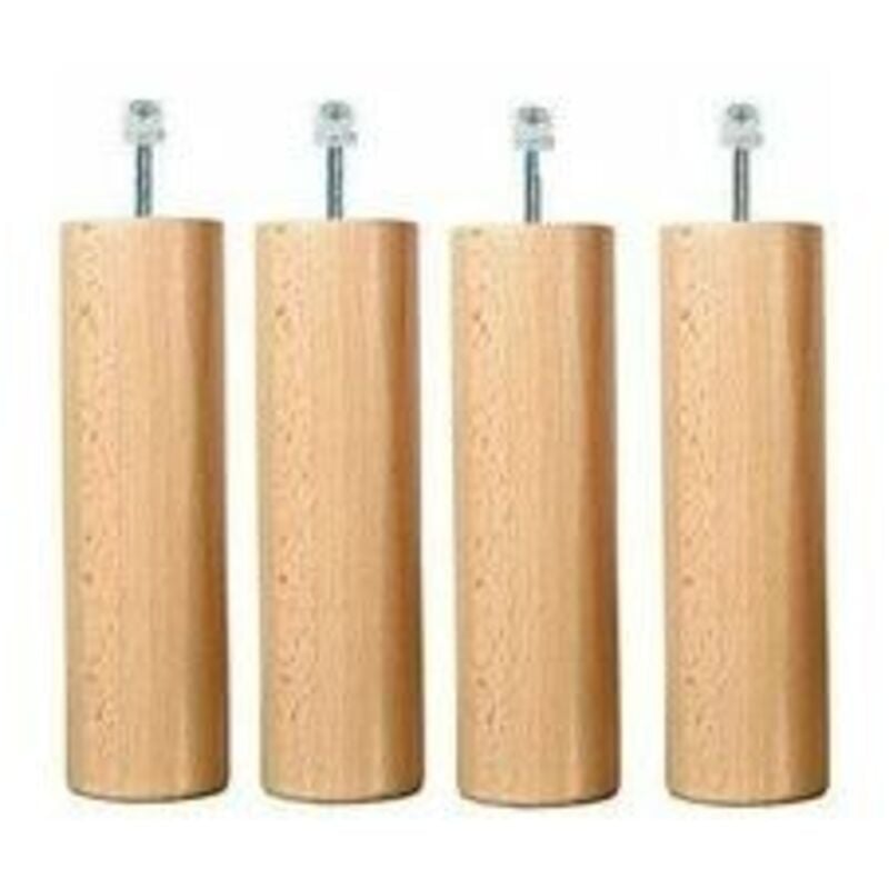Pieds lit 35 7 cm vernis naturel (lot de 4) Pour sommier cadre METAL Vis M8 longues: 4,5 cm avec écrous fournis à visser Fabriqués en France 3JDJ