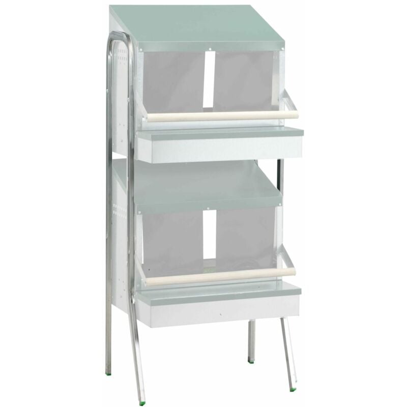 Pieds Pour Pondoir Volailles Collectif En Métal 2 Étages, 1 Face Gaun