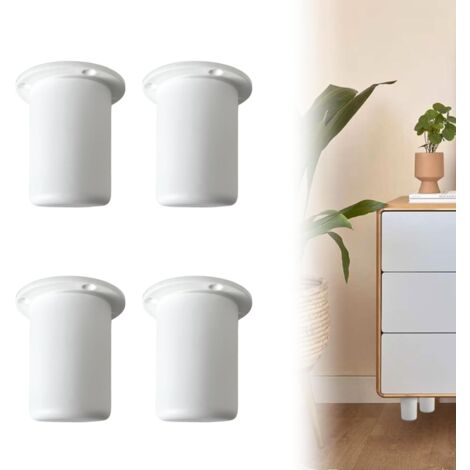 Pieds Réglables SANDY pour Meubles et Canapés – 65-100 mm, Blanc, Lot de 4 – Cuisine, Salon, Salle de Bain