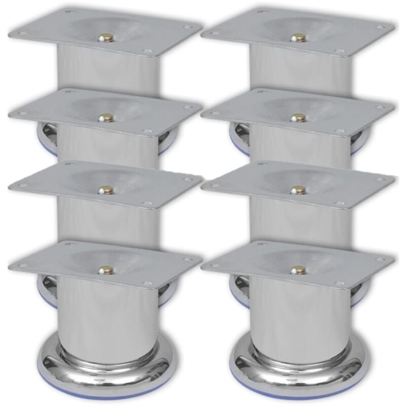 Pieds ronds de canapé 8 pcs Chrome 60 mm Vidaxl