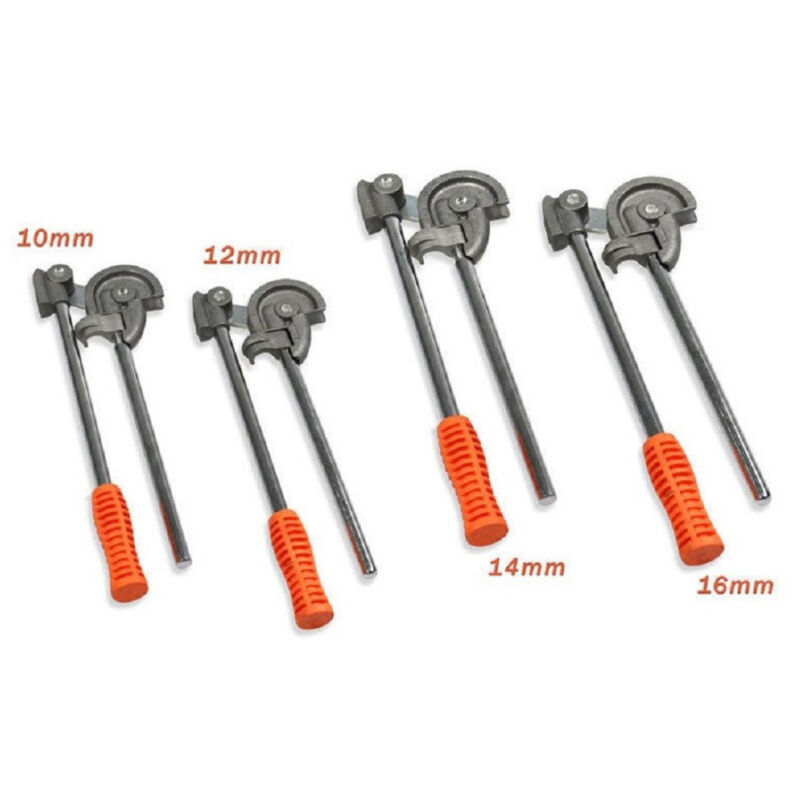 TrAdE Shop Traesio - Set 4 Piegatubo Piegatubi Curvatubi Manuale In Acciaio Per Tubi 10 12 14 16mm
