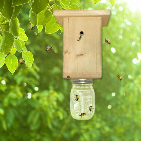 Piège à abeilles en bois Durable de Style cabine en bois, piège à abeilles de charpentier imperméable et Durable pour l&39extérieur,standard