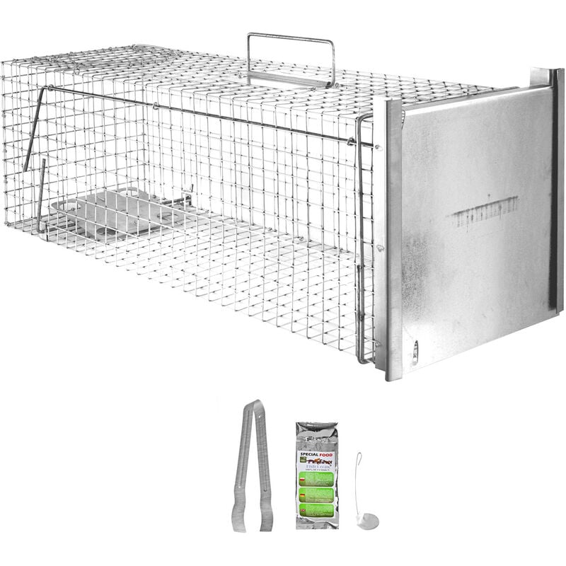 Petigi - Piège à Animaux Humaine Animal Vivant Piège Cage 80 x 26 x 26 cm Chat Castor Laveur