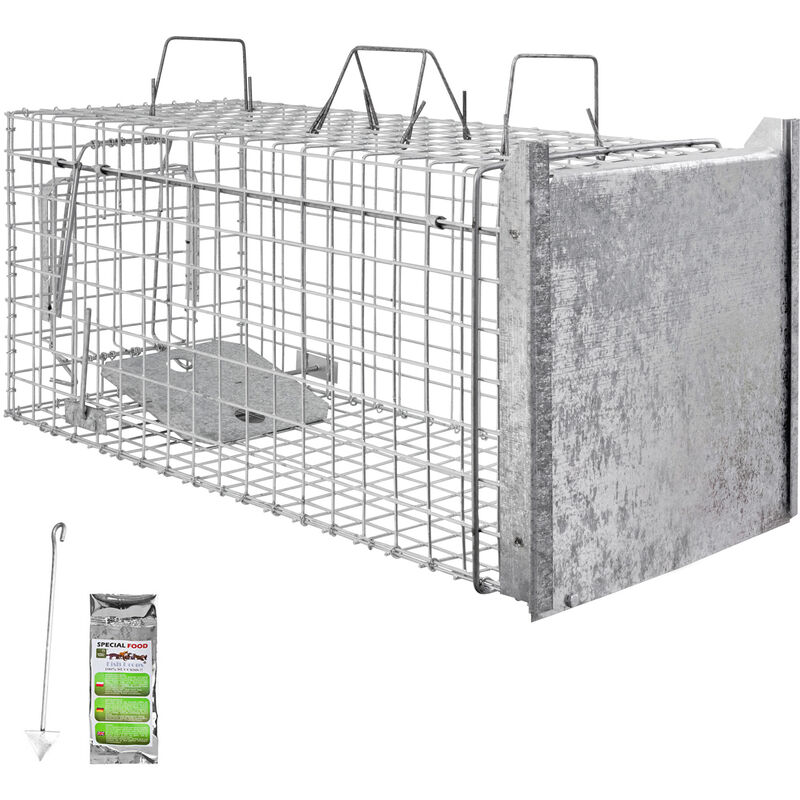 Petigi - Piège à Animaux Humaine Animal Vivant Piège Cage 80 x 34 x 34 cm Chat Renard Raton Castor Laveur