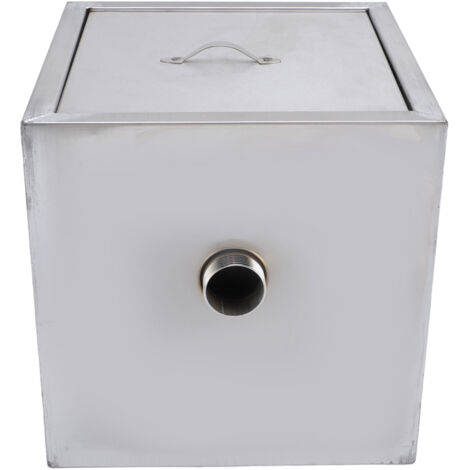 Piège à graisse Commercial 30x30x30cm, intercepteur de connexion en acier inoxydable pour tuyau intérieur de 50mm de diamètre
