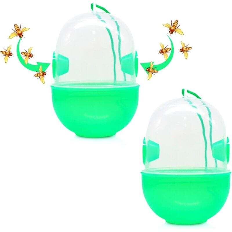 Piège À Guêpes Extérieur Lot De 2 Ø8.5X12CM Catcher D'Abeilles Piège À Insectes Piège À Abeilles Réutilisable Attrape-Guêpes Plastique Piège À Hornet