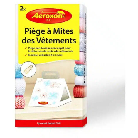 AEROXON Piège à mites des vêtements - Lot de 2 pièges adhésifs