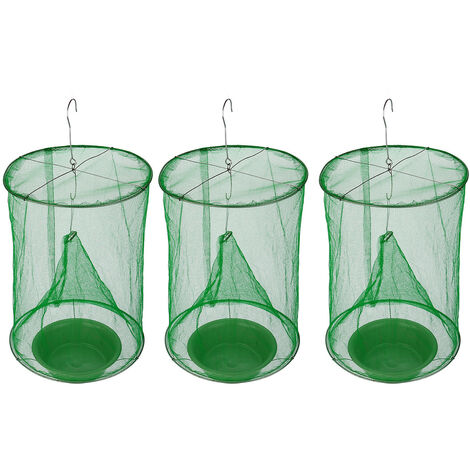 Piège à mouches avec plateau à appats Cage à mouches attrape-mouches réutilisable pour intérieur extérieur Restaurants arrière-cour jardin parc 1 pièces