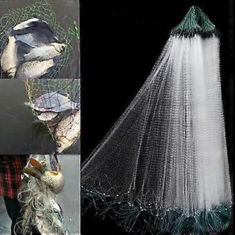 Piège à poissons pliable, filet de pêche 1 m x 30 m avec flotteur, piège à poissons en monofilament à petites mailles (1 doigt de maille)