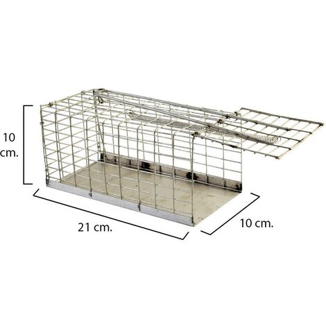 Piège à Rat Cage Métallique Complète 21x10x10 cm
