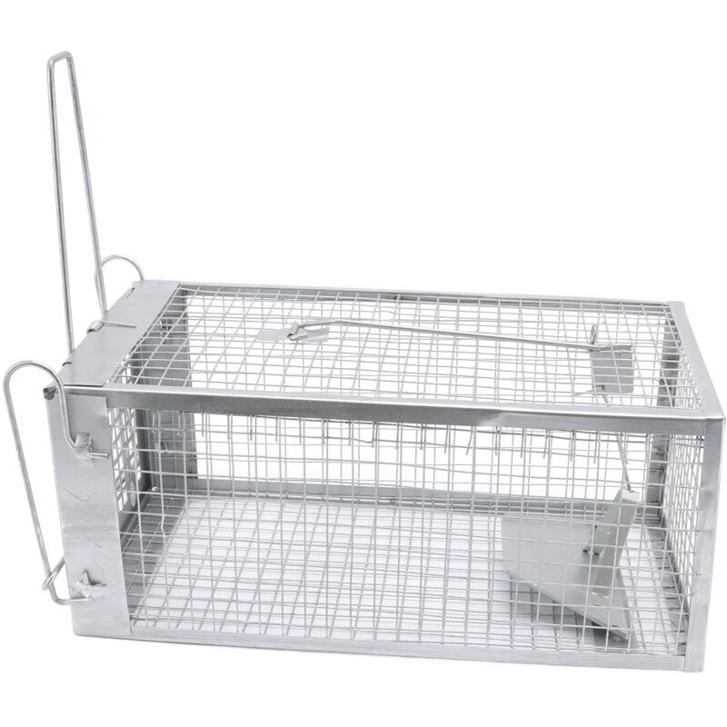 Piège à Rats et Souris en Métal - Cage Monoporte Anti-Rongeurs Sensible Humaine 27x14.5cm, pour Intérieur et Extérieur, Réutilisable