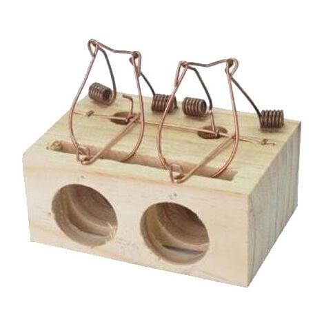 Piège à Souris en Bois à Double Entrée - Petit Format 9,5 x 6,4 x 4,1 cm - Efficace et Discret