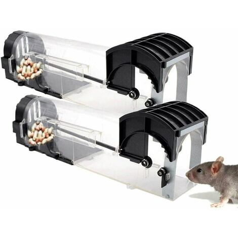 Piège à souris respectueux de l'environnement sans cruauté sans tuer les rongeurs piège à rats transparent réutilisable piège à souris 2 pièces