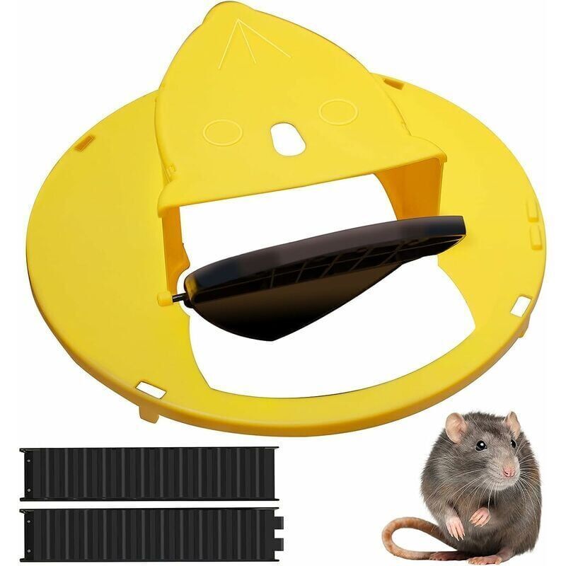 Piège à Souris Seau avec Couvercle, Attrape-Rat Compatible pour Intérieur et Extérieur, Auto-Réinitialisation