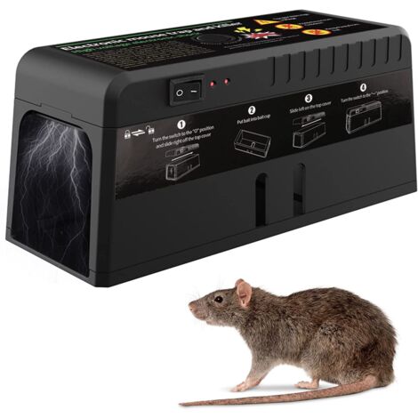 Piège électrique pour souris et rats pour les ménages intérieurs et extérieurs, pièges à lutte antiparasitaire avec amortisseur humain et batterie rechargeable, pour les rats, les souris, les écureuil