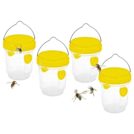 Piege Frelon Asiatique,Piege A Guepes Et Frelons Exterieur À Suspendre,Kit Piege A Frelon pour Bouteille Plastique Interieur, Piege Moustique, Mouche, Moucheron (4PC)
