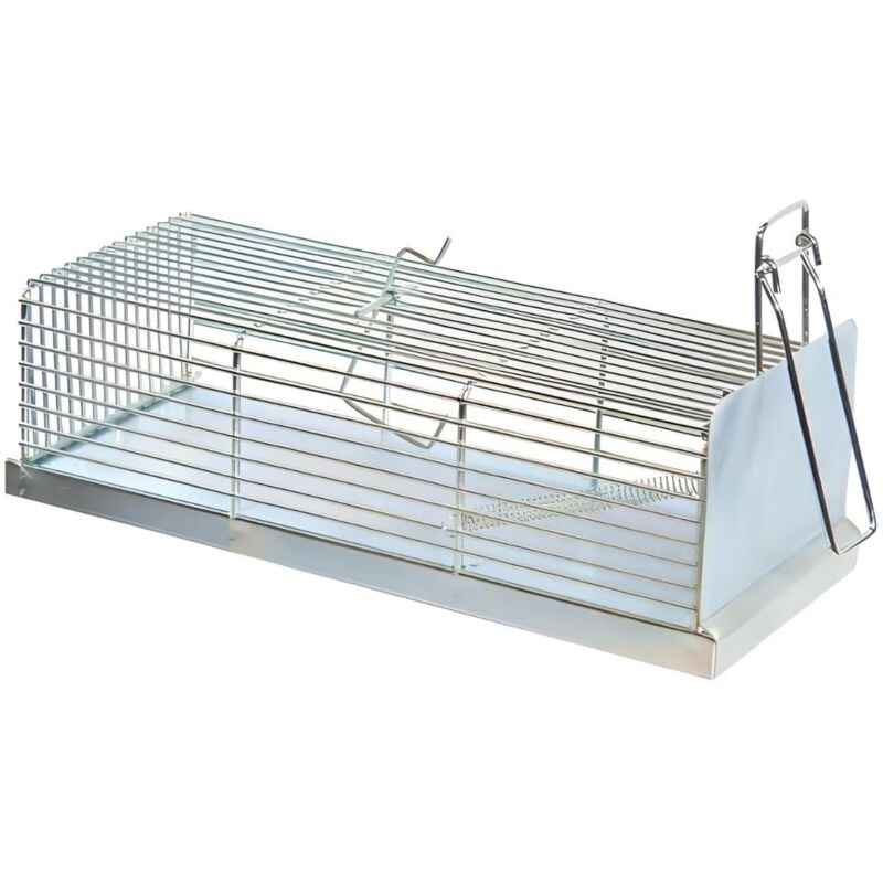 Piège pour Rats, Cage de Piège à Rats en Zinc coloris Gris - 29 x 12 x 9 cm