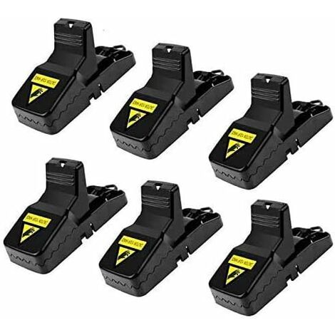 Piège Souris, Lot de 6 Piège Rats Réutilisable, Efficace Déclenchement Précis Attrape Souris, Souricière avec Puissant et Sensible Contrle(Noir)