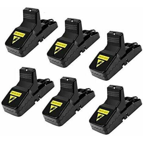 Piège Souris, Lot de 6 Piège Rats Réutilisable, Efficace Déclenchement Précis Attrape Souris, Souricière avec Puissant et Sensible Contrôle(Noir)