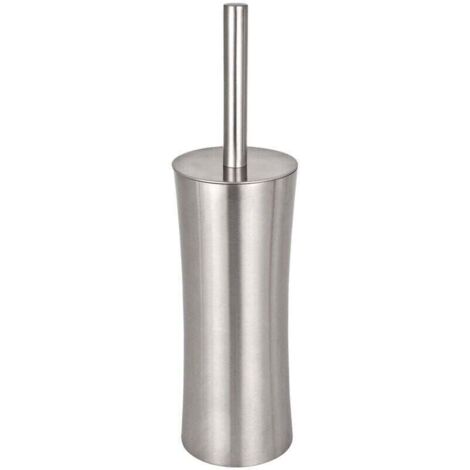 Pieno WC-Bürstenhalter aus Edelstahl, geschlossene WC-Bürste, Satin-Finish, Badezimmeraccessoires, Designer-WC-Bürstenset, Edelstahl-WC-Bürstenhalter, Ø 10 x 37,5 cm, rostfrei, elegant
