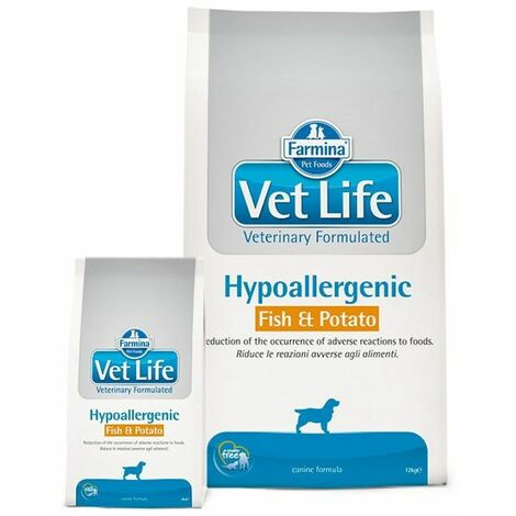 Pienso Farmina Vet Life Hypoallergenic Fish & Potato 12 kg Adulto