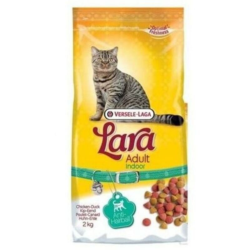 

Pienso para gatos 2 kgs | Comida para gatos Lara con pato y pollo | Alimento seco para gatos anti bolas de pelo
