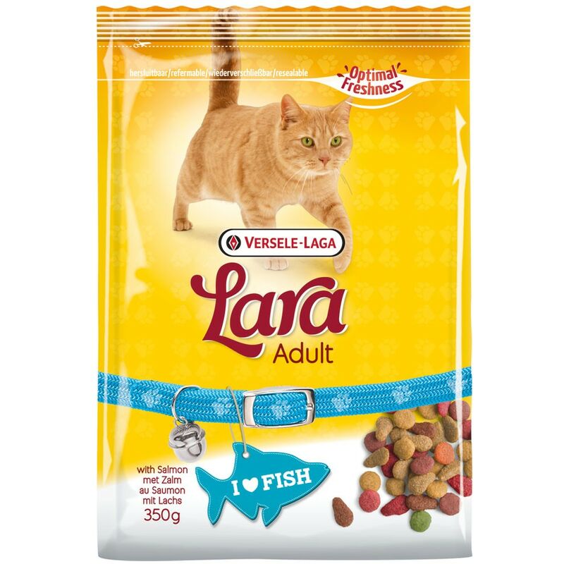 

Pienso para gatos 350 grs | Comida para gatos Lara con salmon | Alimento seco para gatos
