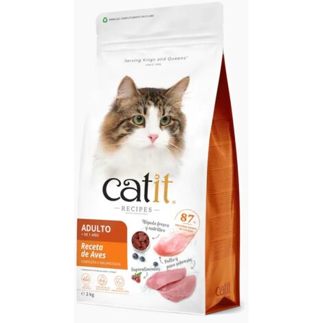 Pienso para gatos CATIT RECIPES adulto aves 2 kg