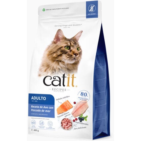 Pienso para Gatos Catit Recipes -Receta de Aves con Pescado de Mar para ADULTO, 400g