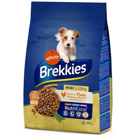 Pienso para perros de raza mini BREKKIES POLLO 3 kg