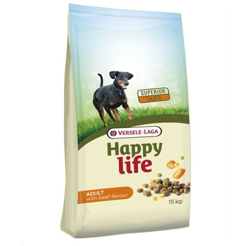 

Pienso para perros Happy Life Adult con ternera | Pienso para perros Versele Laga | Comida para perros 15 kgs