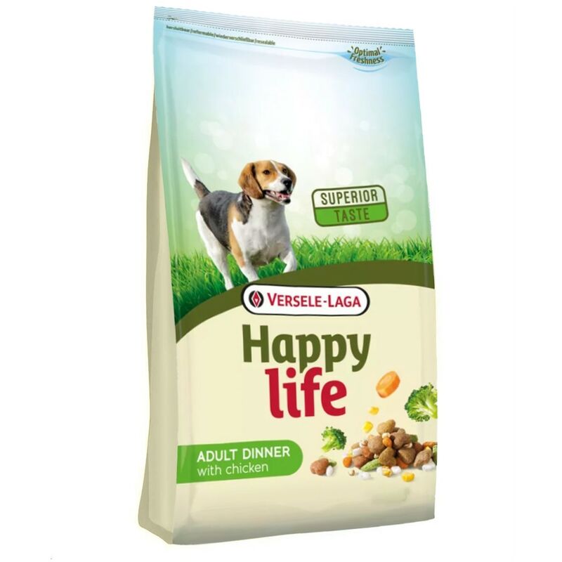 

Pienso para perros Happy Life Adult Dinner con pollo | Pienso para perros Versele Laga | Comida para perros 15 kgs